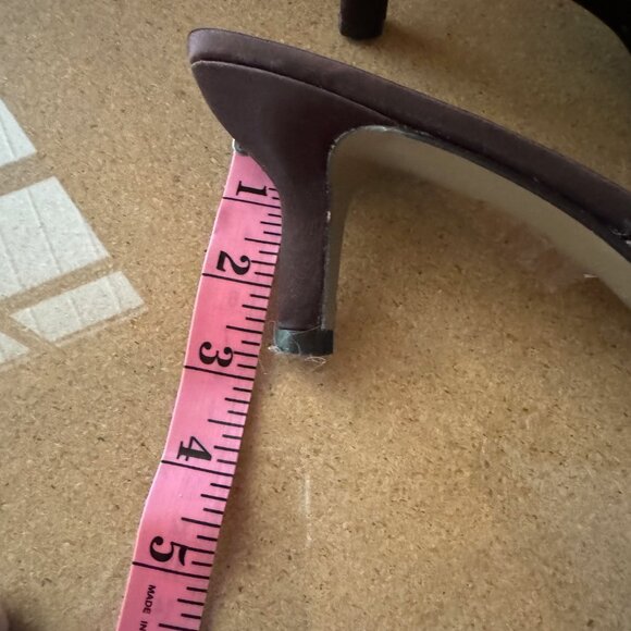 CB Collections Brown Satin Beaded Mule Size 9 1/2W - Picture 9 of 9